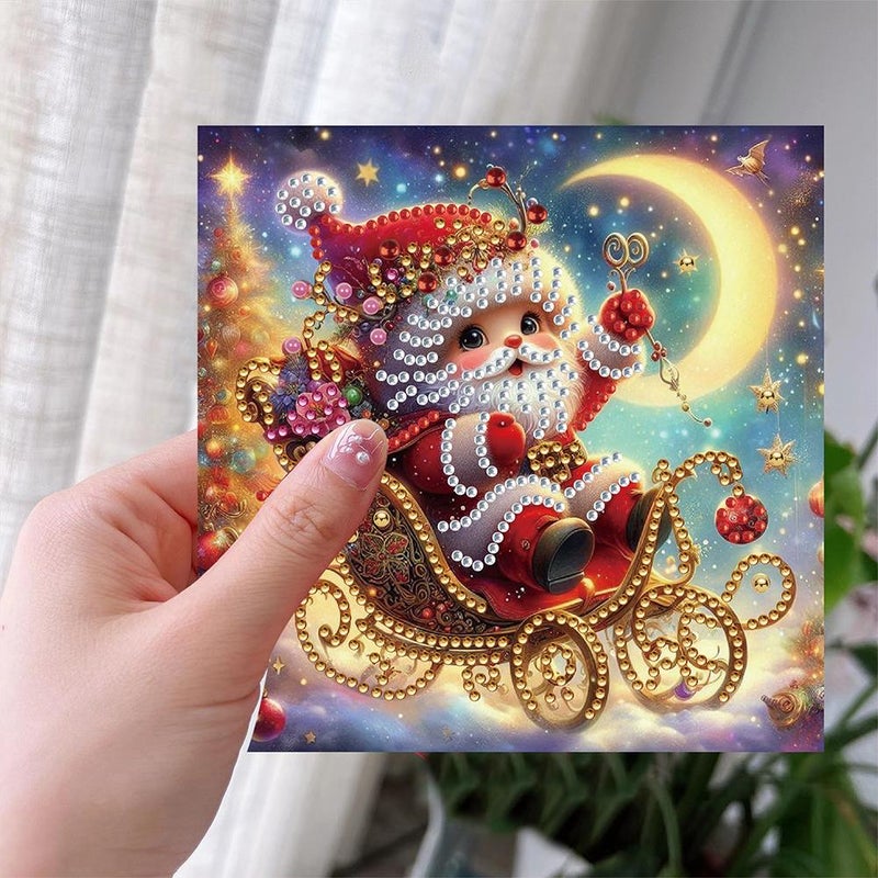 DIY Diamond Art Painting Christmas Cards Kit, 6 Pack Holiday Greeting Cards with Snowman & Reindeer for Kids & Adults, Fun Xmas Craft Activity for Family and Classroom - Image 5